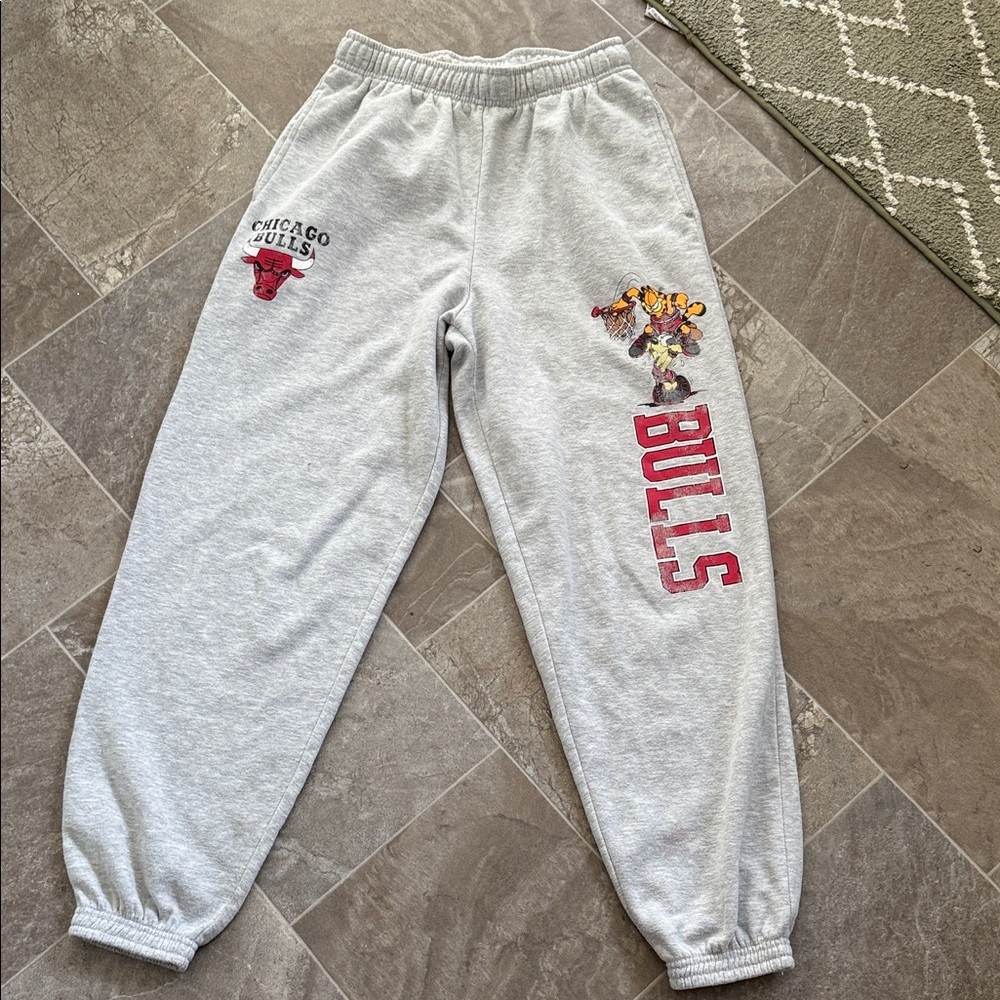 Garfield and Chicago Bull fans. Large 
Garfield NBA nickelodeon 2023 sweatpants